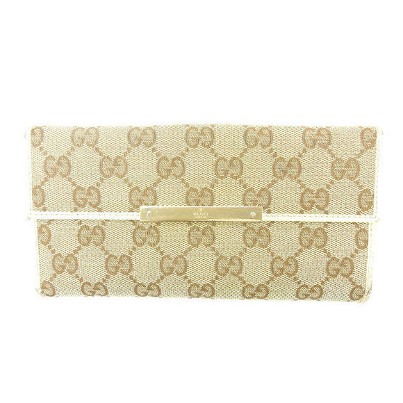 Gucci long Wallet off GG canvas white beige - Picture 1 of 6